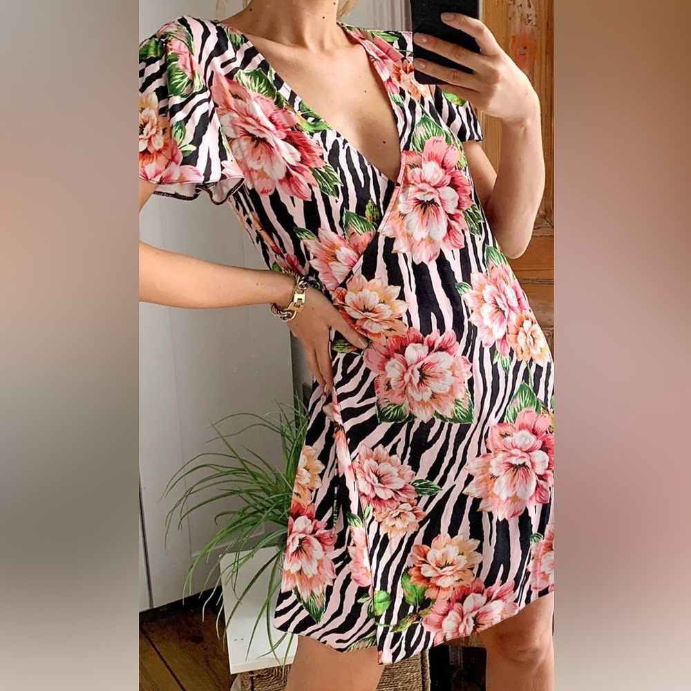 Reclaimed vintage patterned wrap dress